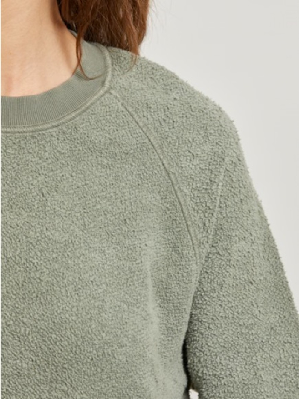 Perfectwhitetee ziggy shrunken reverse fleece shrunken crew neck sweatshirt
